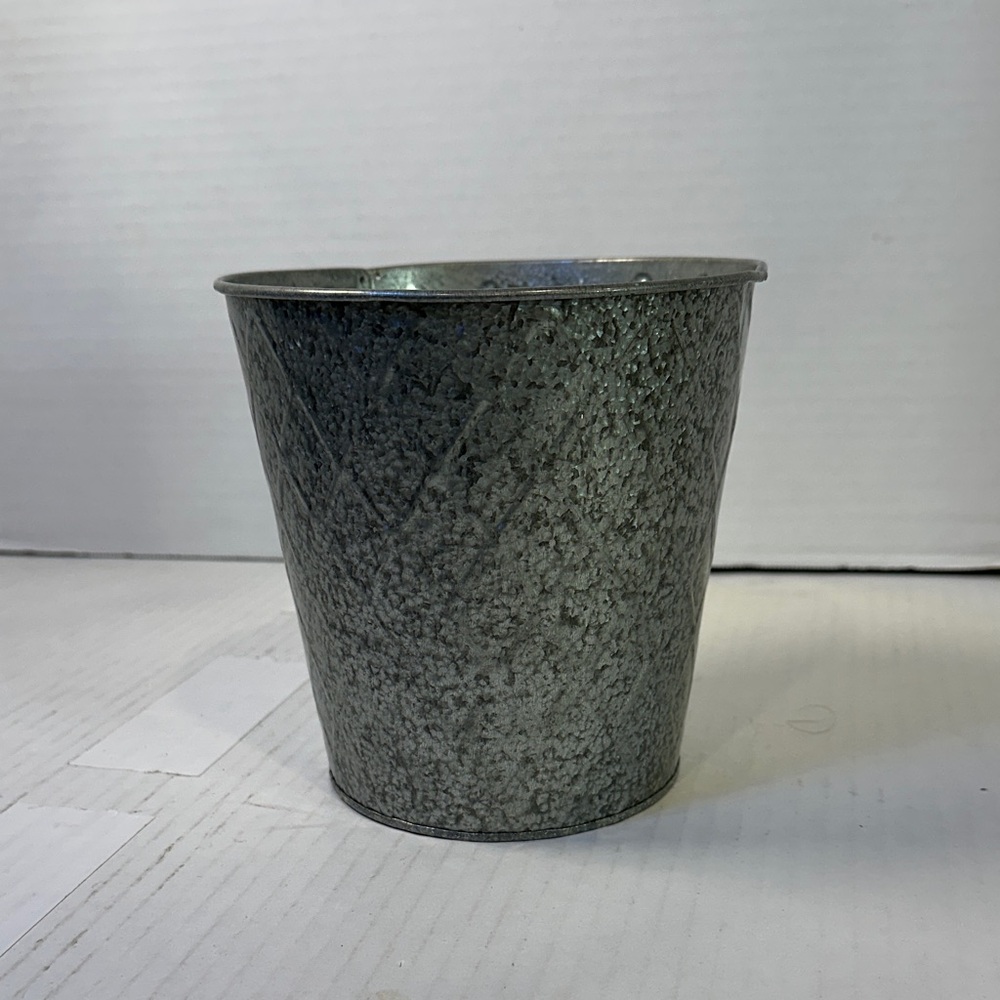 Gray Metal Storage Bin